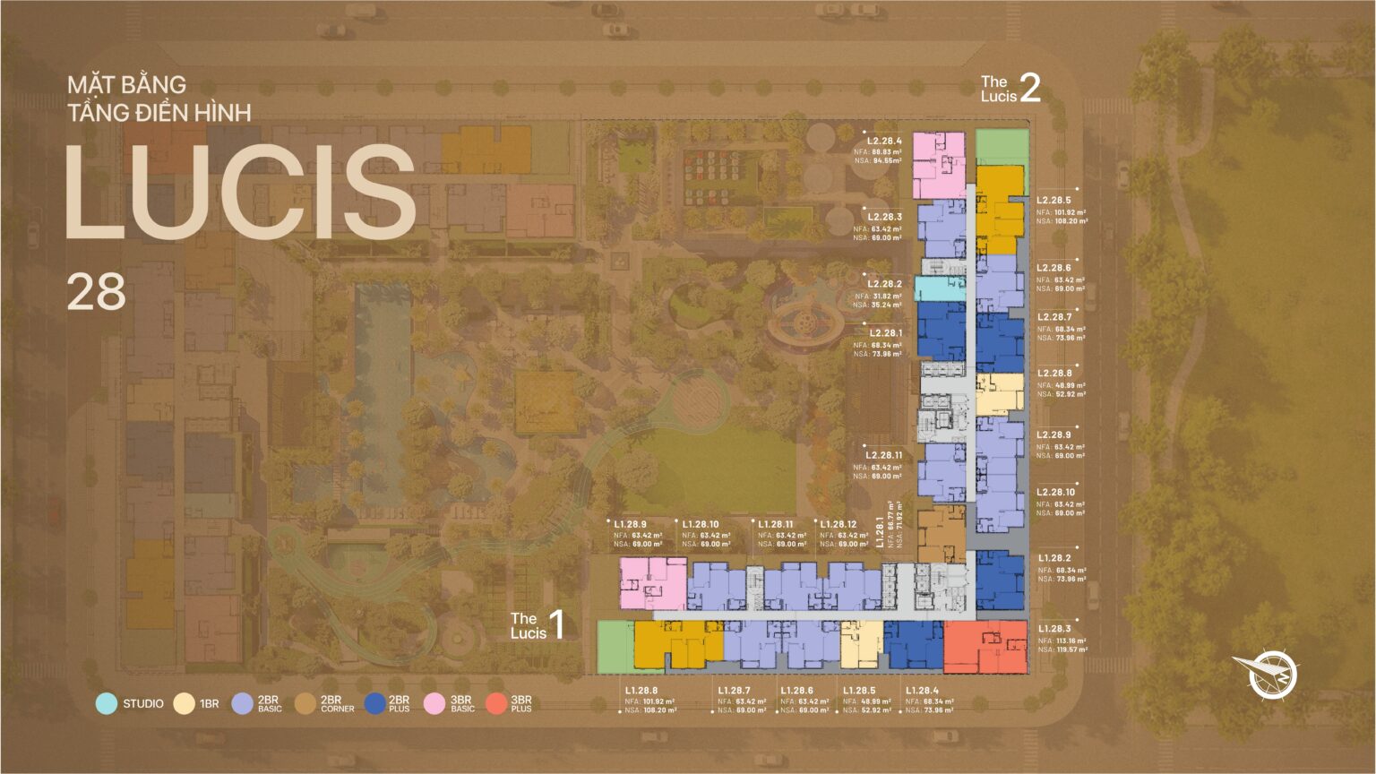 MẶT BẰNG TẦNG 28 - THÁP LUCIS TT GENESIS