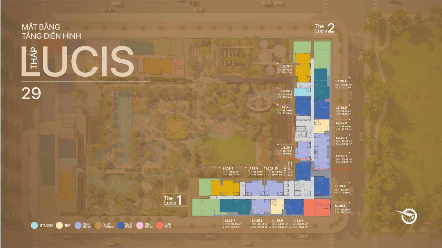 MẶT BẰNG TẦNG 29 - THÁP LUCIS TT GENESIS